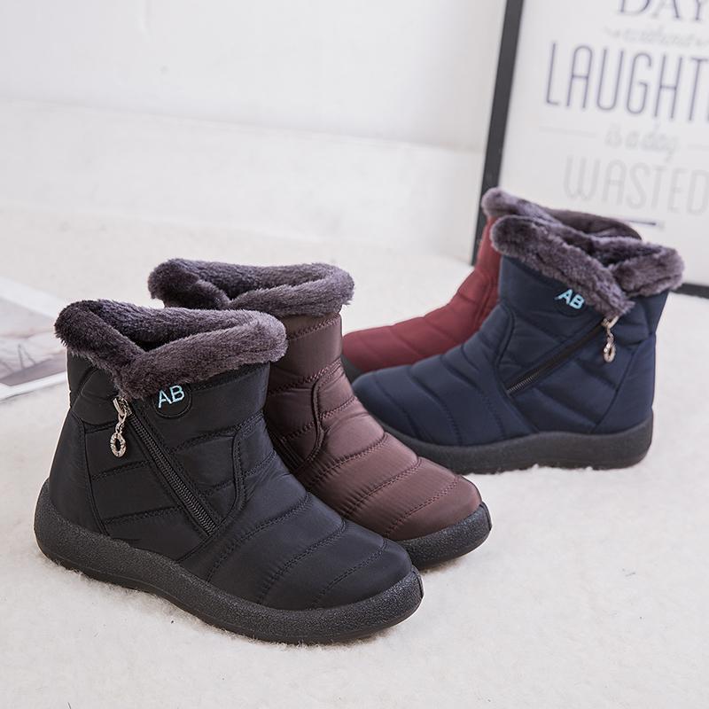 Women's Snow Footwear Boots Warm Cold Weather Shoes Comfortable Warm Mid-Top Outdoor Shoes Women's Waterproof Winter Boots Walking Shoes