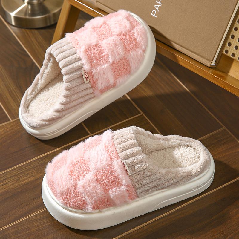 Cotton Slippers Women and Men, Cute Cotton Animals House Shoes Fluffy Plush Slippers for Girls Indoor Living Room Bedroom Footwear Walking Shoes