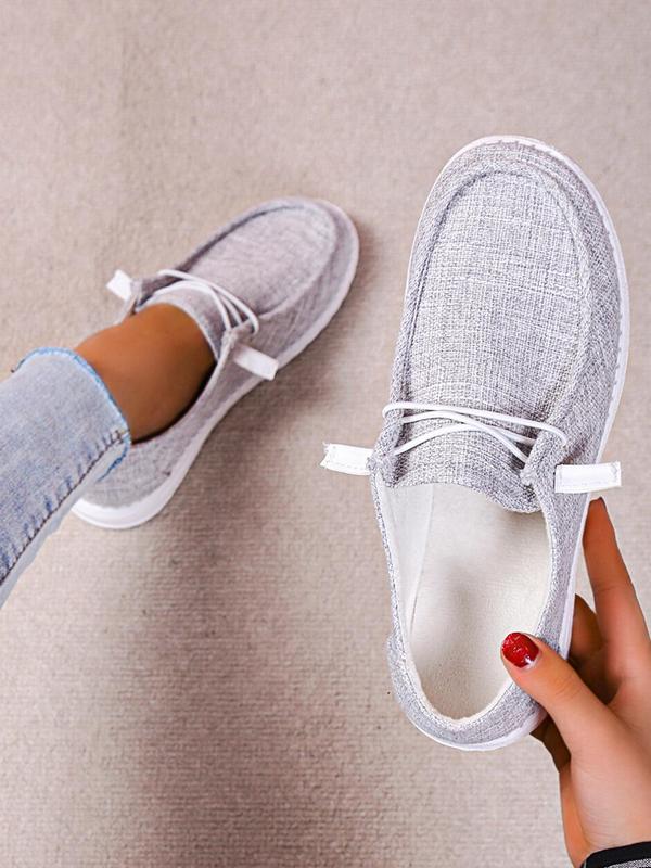 Women's 2024 New Stylish Lace up Design Loafers, Casual Trendy Comfy Round Toe Boat Shoes, Minimalist All-match Slip on Shoes for Daily Wear, Classic Sports Shoes for Girl