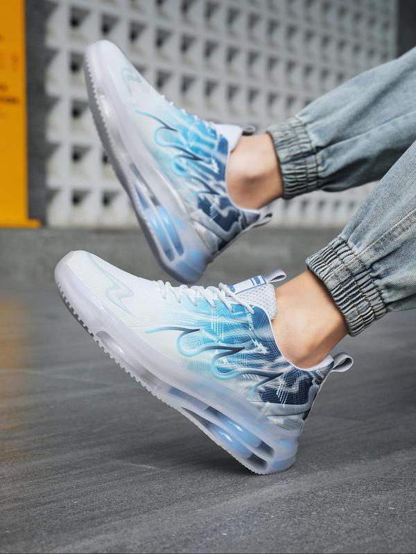 Men's Ombre Print Lace Up Low Top Sneakers, Casual Comfortable Breathable Sports Running Shoes, Trendy All-match Sneakers for Daily Wear