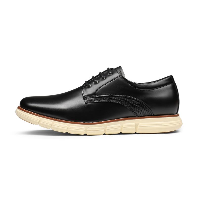 Bruno Marc [CrossFlex Neat Polish] Men's Lightweight EVA Outsole Wide Plain-Toe Dress Oxford Sneakers