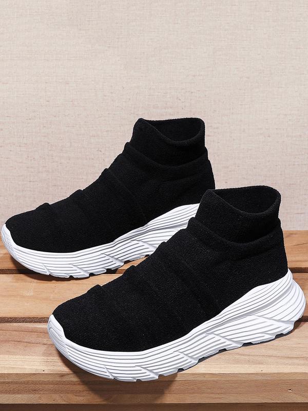 Men's Casual Breathable Sock Sneakers, Lightweight Comfortable Sports Running Shoes, Male All-match Round Toe Shoes for Daily Wear