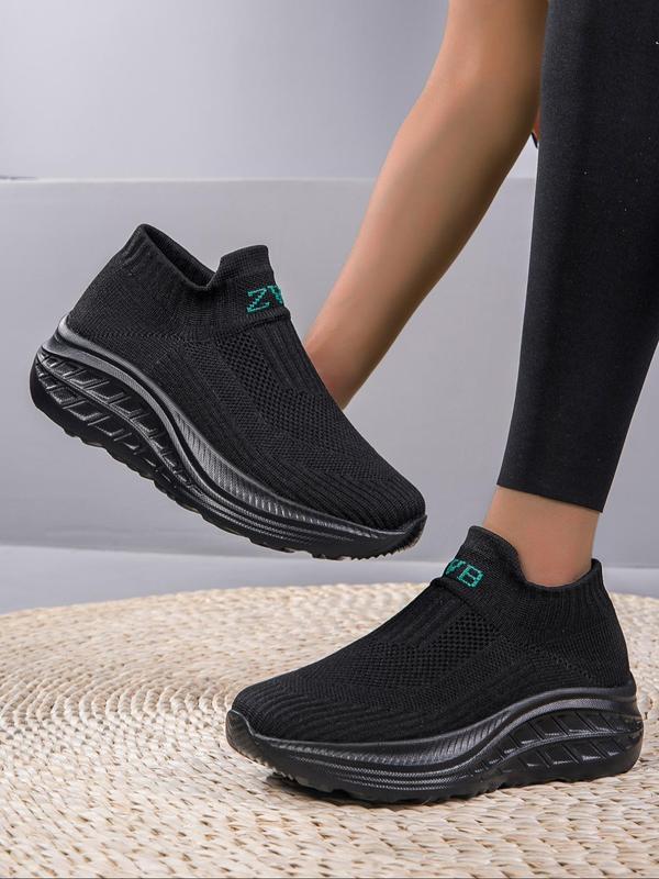 Women's Sporty Solid Color Breathable Lightweight Sneakers, Shoes for Women, Casual Comfortable Sports Running Shoes, All-match Minimalist Slip on Shoes for Daily Wear