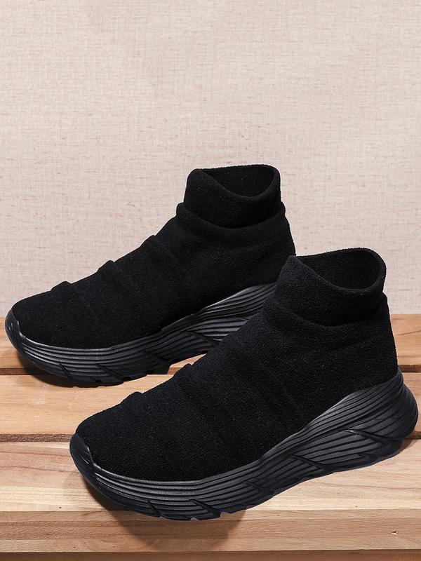 Men's Casual Breathable Sock Sneakers, Lightweight Comfortable Sports Running Shoes, Male All-match Round Toe Shoes for Daily Wear