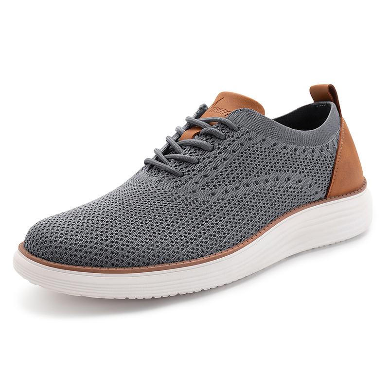 Men's Fashion Mesh Fabric Sneakers Business Casual Oxfords Lightweight Breathable Versatile Walking Shoes