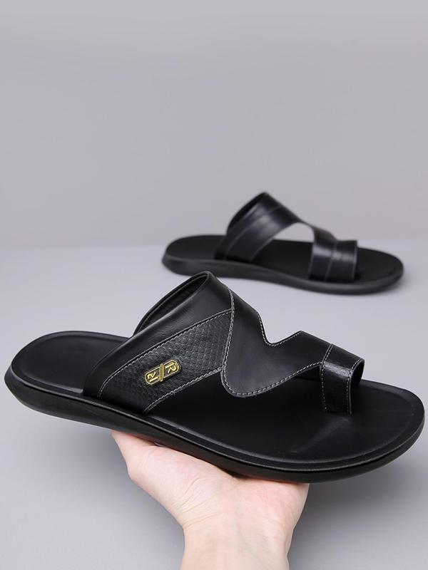 Men's Casual Plain Slip on Sandals, Fashionable Versatile Soft Sole Non-slip Beach Shoes, Casual Comfortable Shoes for Daily Wear