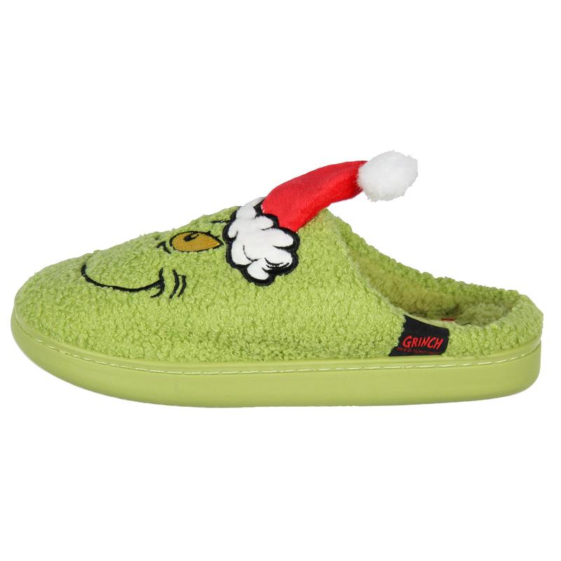 Grinch Slippers Dr Seuss The Grinch Who Stole Christmas 3D Hat Holiday Matching Family Rubber Bottom House Slipper