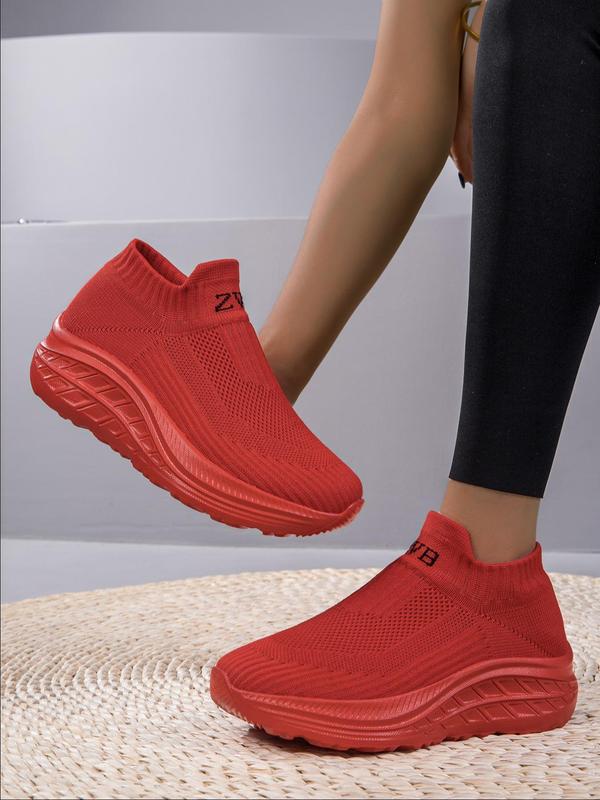 Women's Sporty Solid Color Breathable Lightweight Sneakers, Shoes for Women, Casual Comfortable Sports Running Shoes, All-match Minimalist Slip on Shoes for Daily Wear