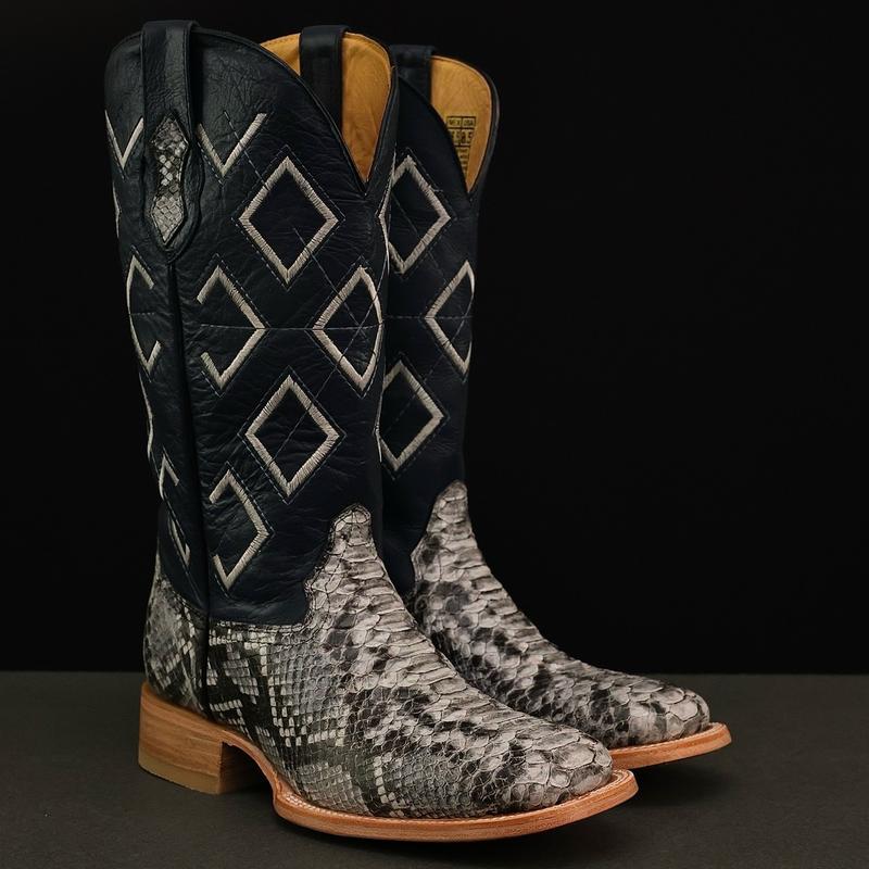 Mens Natural Python Leather Boots