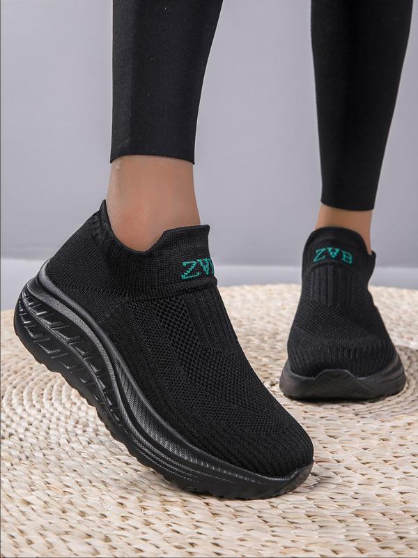 Women's Sporty Solid Color Breathable Lightweight Sneakers, Shoes for Women, Casual Comfortable Sports Running Shoes, All-match Minimalist Slip on Shoes for Daily Wear