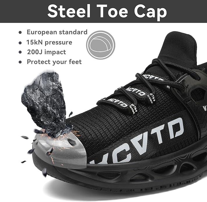 Steel Toe Shoes for Men Women Non Slip Work Shoes Composite Toe Shoes Indestructible Safety Shoes Lightweight Steel Toe Sneakers Slip Resistant Puncture Proof Industry Construction Shoes