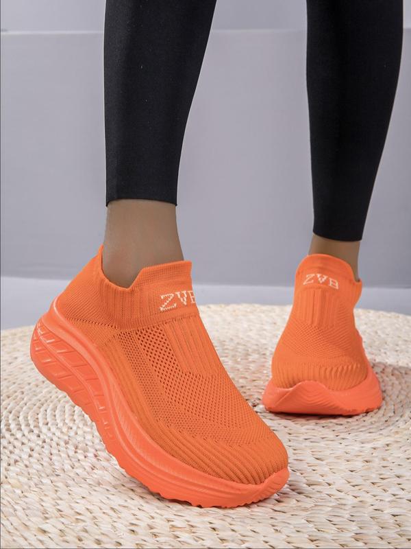 Women's Sporty Solid Color Breathable Lightweight Sneakers, Shoes for Women, Casual Comfortable Sports Running Shoes, All-match Minimalist Slip on Shoes for Daily Wear