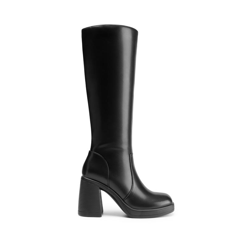 DREAM PAIRS Women's Knee High Boots Square Toe Chunky Block Heel Side Zipper Platform Gogo Boots