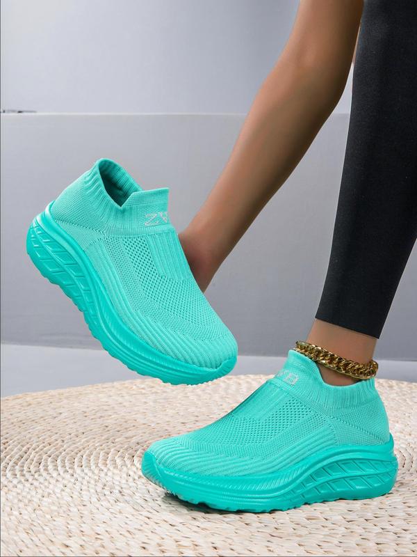 Women's Sporty Solid Color Breathable Lightweight Sneakers, Shoes for Women, Casual Comfortable Sports Running Shoes, All-match Minimalist Slip on Shoes for Daily Wear