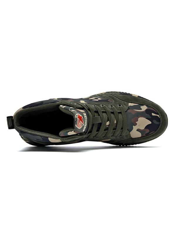 Camo Pattern Lace Up High Top Canvas Sneakers, Sporty Comfort Trainers for Outdoor Activities, Athletic Training Footwear, Summer Walking Shoes