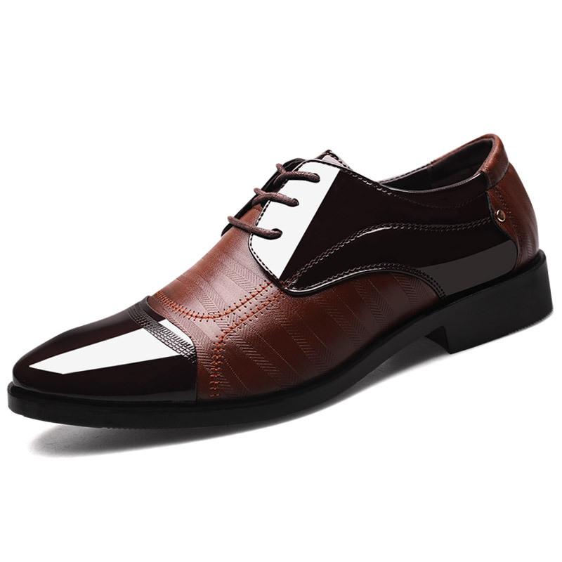 New plus Size Men's Business Formal Leather Shoes Pointed Men's Shoes Slip-on Casual Lazybones' Shoes