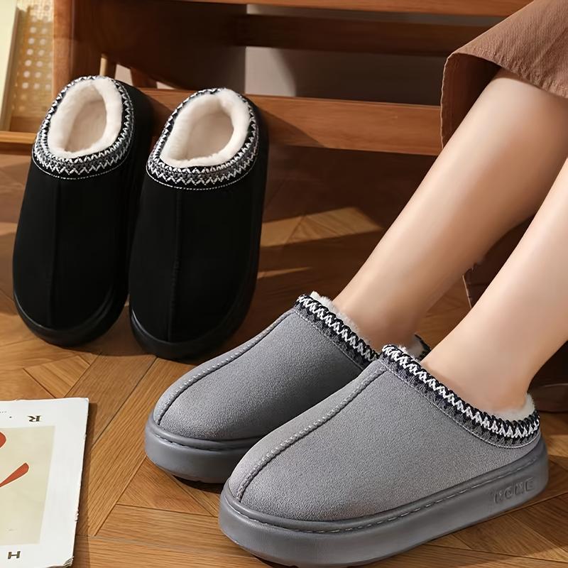 Men's and Women's Casual and Comfortable Solid Color Slippers-Memory Foam Insole, Warm Fabric Lining, Stitched Vamp Design, Non-Slip Eva Sole, Suitable for All Seasons Eeucc off Slippers