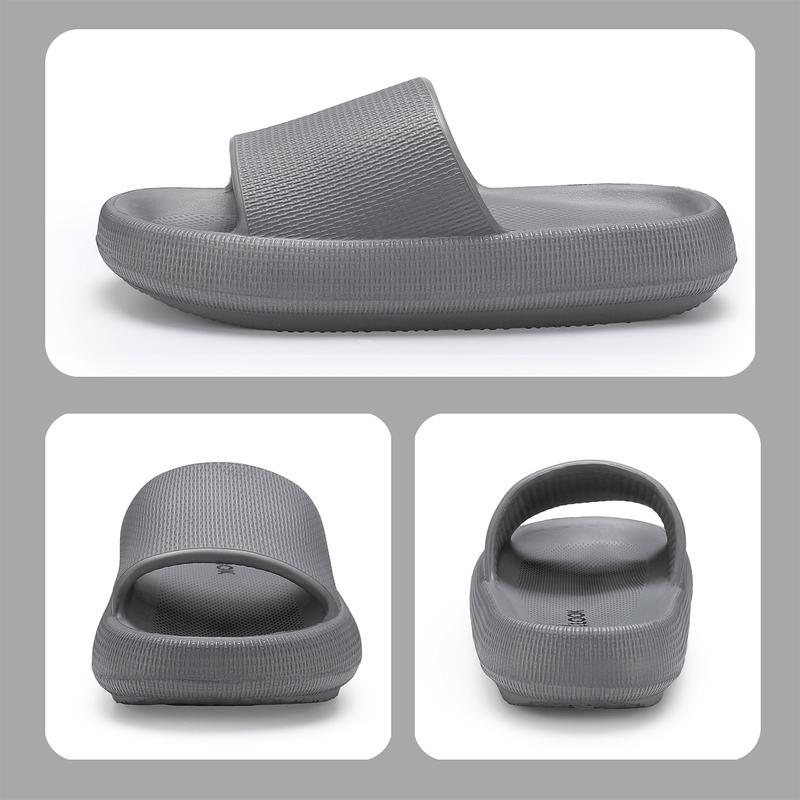 Women's Solid Color Slides, Casual Soft Sole Bathroom Non-slip Shoes, Lightweight Slip On Indoor Shoes