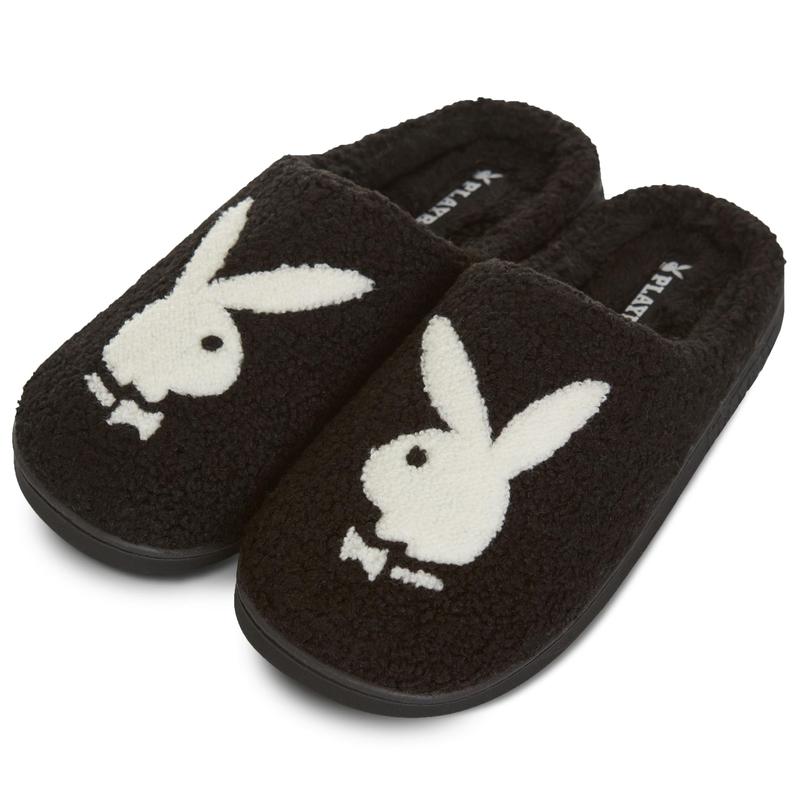 Playboy Mens Slippers Gifts for Men Extra Cozy Fuzzy House Slippers Slip On