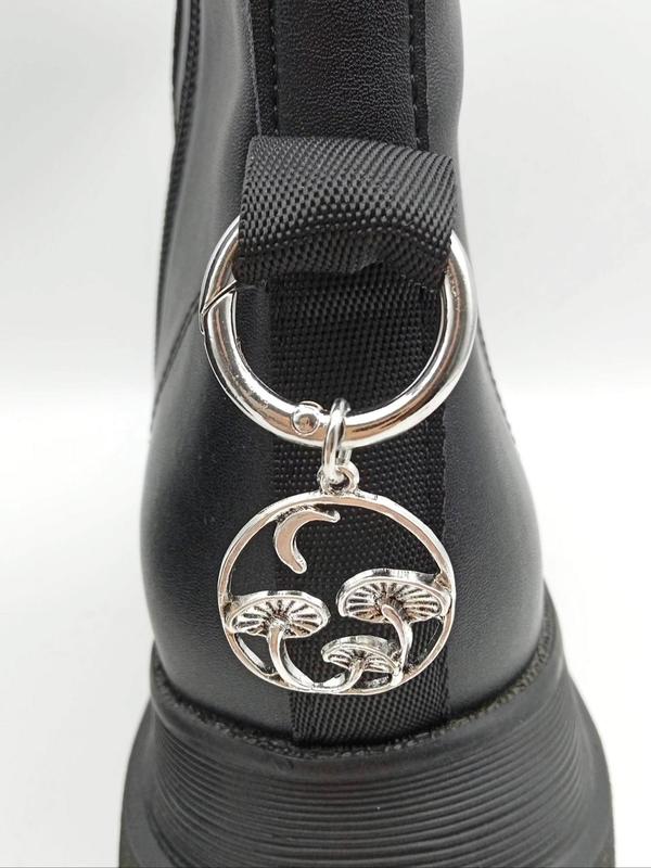 Hollow Out Design Mushroom & Moon Shoe Charms Set, Punk Style Shoe Decoration Charms, Fashionable Shoes Decoration for Women & Men