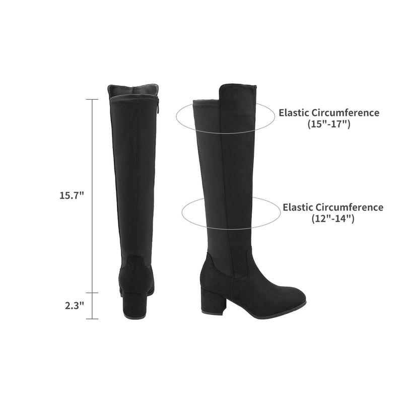 Dream Pairs Women's Chunky Knee High Stretch Boots