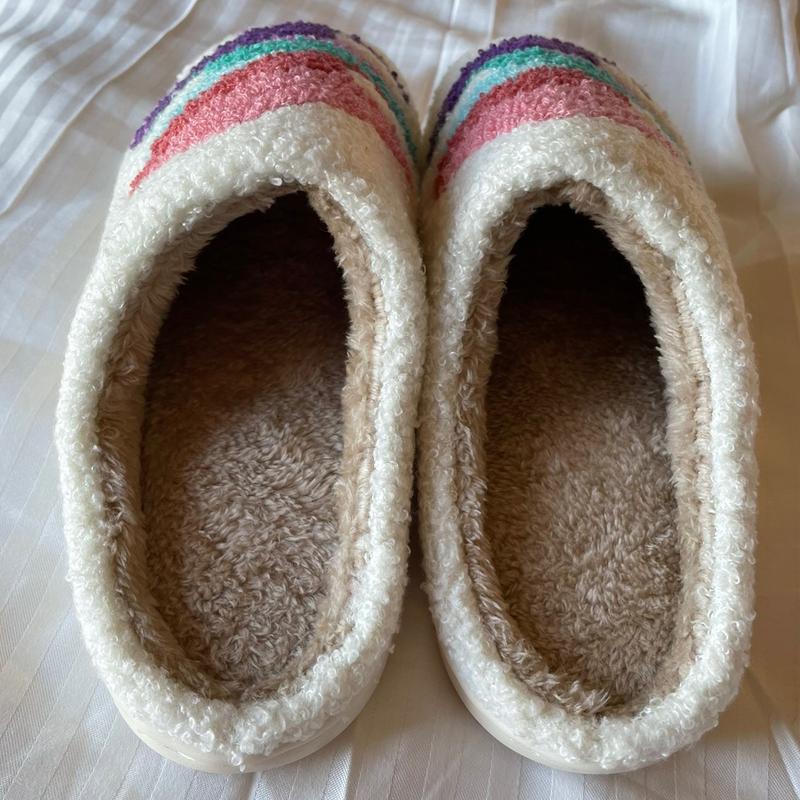 Women's Book Stack Slippers, Soft Faux Fur, Non-Slip Sole, Indoor Outdoor Comfort Footwear, Cute preppy slippers Shoe Girl