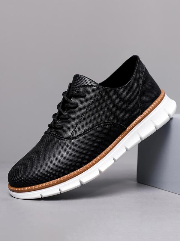 Men's Casual Lace Up Low Top Sneakers, 2024 New Style Breathable Comfortable Office Shoes, Fashionable Office Footwear for Daily Wear