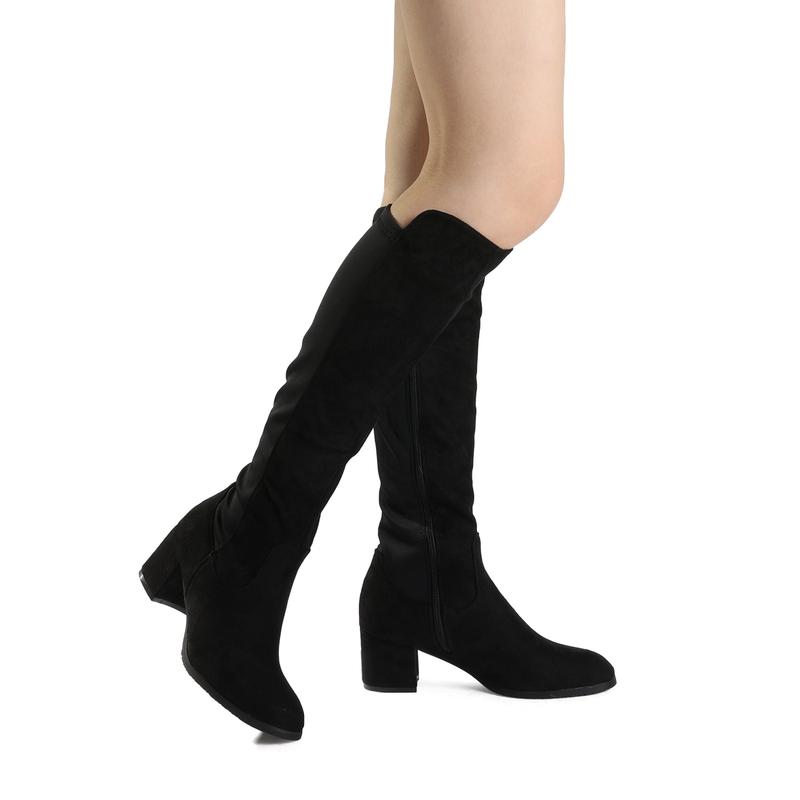 Dream Pairs Women's Chunky Knee High Stretch Boots