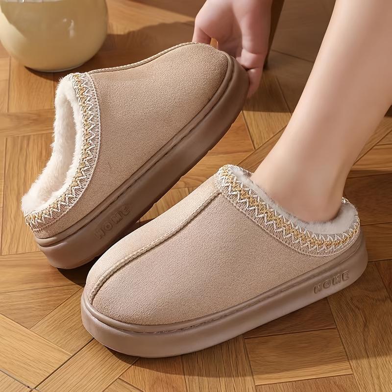 Men's and Women's Casual and Comfortable Solid Color Slippers-Memory Foam Insole, Warm Fabric Lining, Stitched Vamp Design, Non-Slip Eva Sole, Suitable for All Seasons Eeucc off Slippers