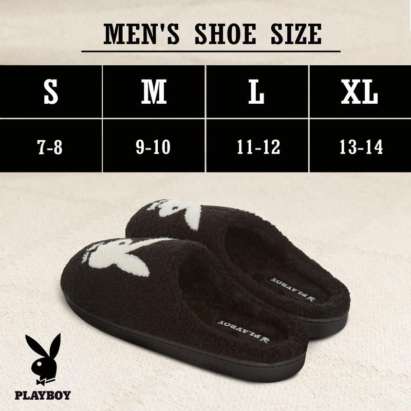 Playboy Mens Slippers Gifts for Men Extra Cozy Fuzzy House Slippers Slip On