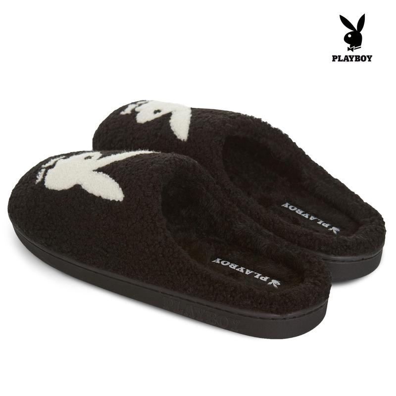 Playboy Mens Slippers Gifts for Men Extra Cozy Fuzzy House Slippers Slip On