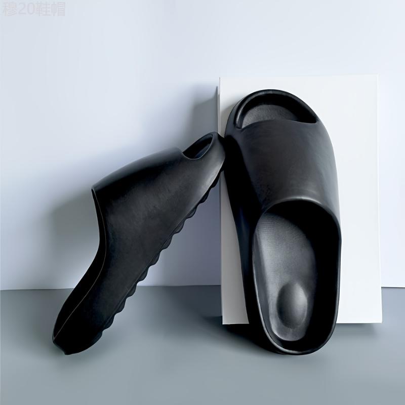 Men's Cloud Slides, Casual Non Slip Slippers, Open Toe EVA Shoes For Indoor Outdoor Beach Shower, Spring And Summer