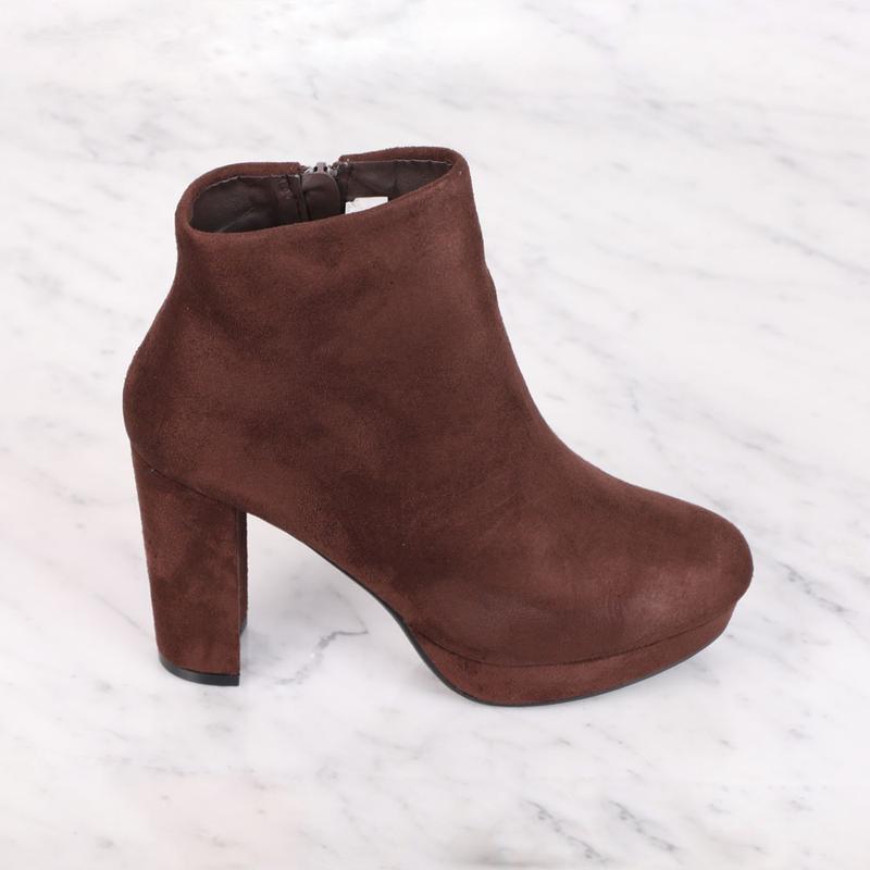 SERLIN-66 Booties Nubuck Material Side Zipper