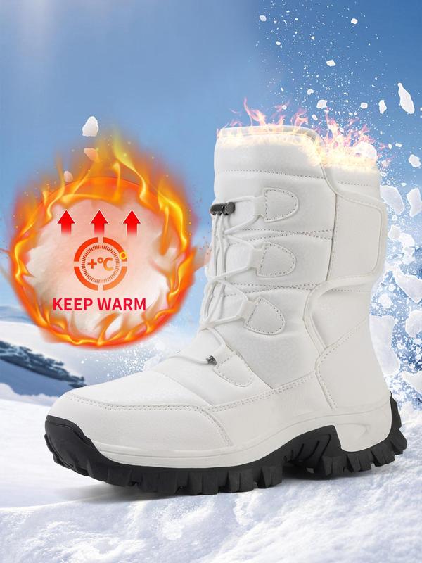 Men's Warm Plush Lining Snow Boots, Casual Waterproof Non-slip Outdoor Short Boots, Warm Ankle Snow Boots for Winter Outdoor Camping Trekking Winter Shoes