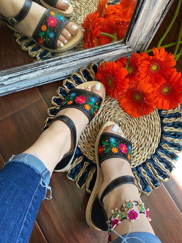 Huarache Sandal Boho Hippie Vintage - Mexican Style - Colorful Leather - Mexican Huaraches