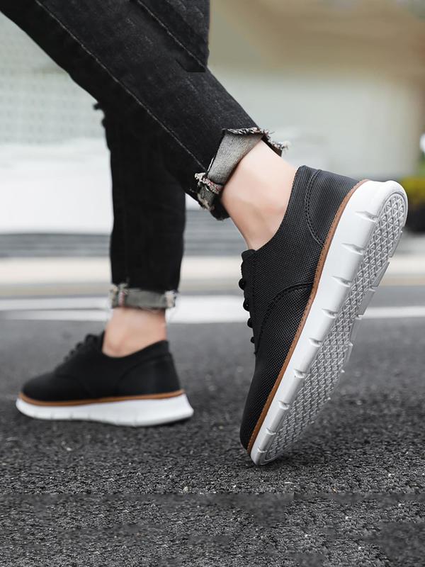 Men's Casual Lace Up Low Top Sneakers, 2024 New Style Breathable Comfortable Office Shoes, Fashionable Office Footwear for Daily Wear