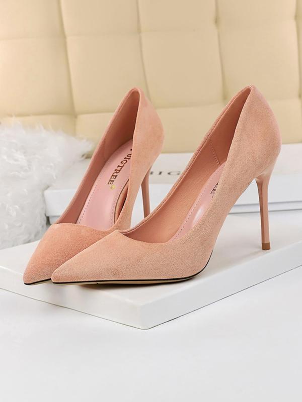 Women's Fashionable Solid Color Stiletto Heels, Elegant Pointed Toe High Heels for Party, Daily Clothing Decor for Women & Girls