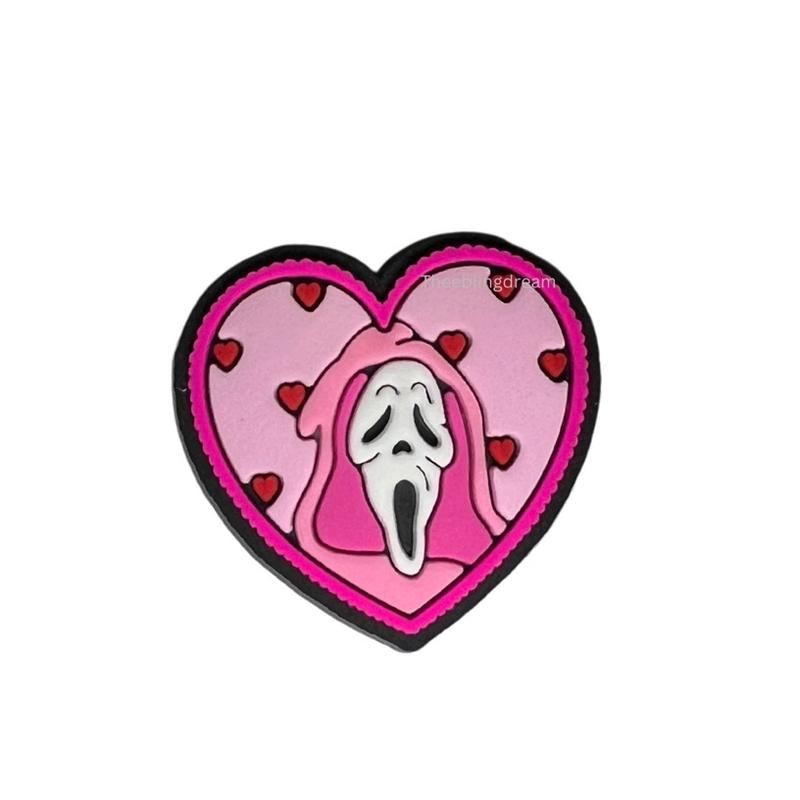 Pink Scream Heart Shoe Charm