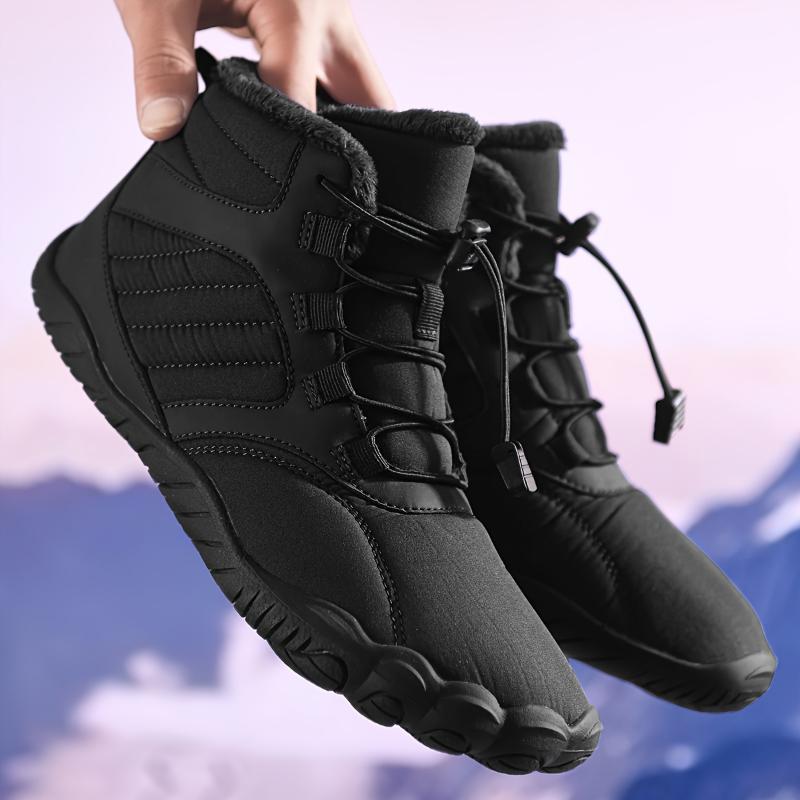 Waterproof Winter Barefoot Shoes, Non-Slip Wide Toe Box Unisex Hike Footwear Boots for Women Men, Warm Walking Trail Sneakers