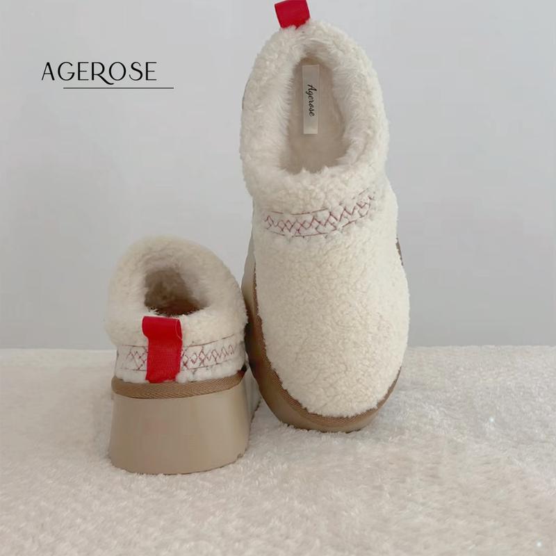 AGRROSE-[Fall New Arrivals] Women's Mini Platform Boots with Fluffy Fur Lining Short Ankle for Winter Walking Shoes