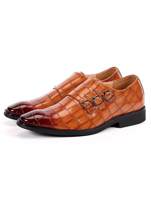 Men's Business Formal Crocodile Embossed Slip on Dress Shoes, Fashionable Comfortable Oxford Shoes for Daily Wear, Male All-match Shoes for Daily Wear