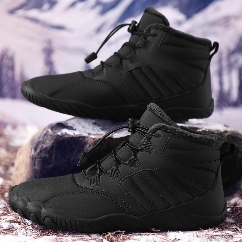 Waterproof Winter Barefoot Shoes, Non-Slip Wide Toe Box Unisex Hike Footwear Boots for Women Men, Warm Walking Trail Sneakers