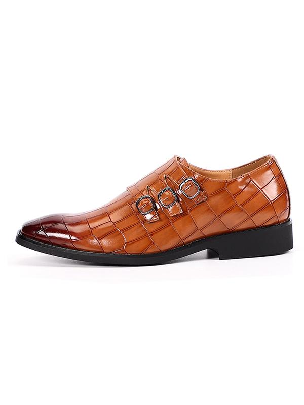 Men's Business Formal Crocodile Embossed Slip on Dress Shoes, Fashionable Comfortable Oxford Shoes for Daily Wear, Male All-match Shoes for Daily Wear