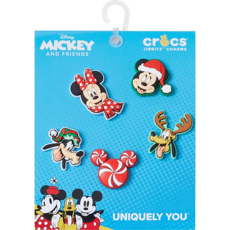 Crocs Jibbitz Disney Mickey Mouse Xmas Character Shoe Charms 5-Pack