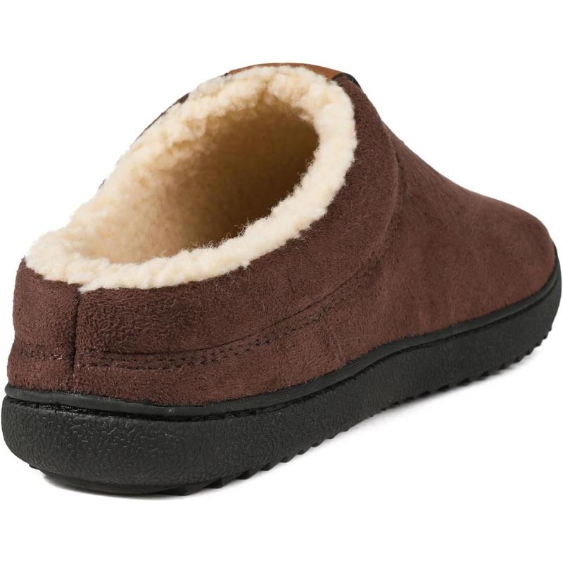 Mens Warm Memory Foam Slippers, Suede Slip On Fleece Lined House Shoes, Non-Slip Rubber Sole for Indoor Outdoor