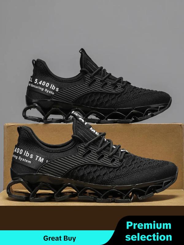 Men's Letter Print Lace Up Low Top Blade Soles Sneakers, Sports Shoes, Casual Breathable Comfortable Sports Running Shoes, Male All-match Round Toe Shoes for Daily Wear Designer Shoes