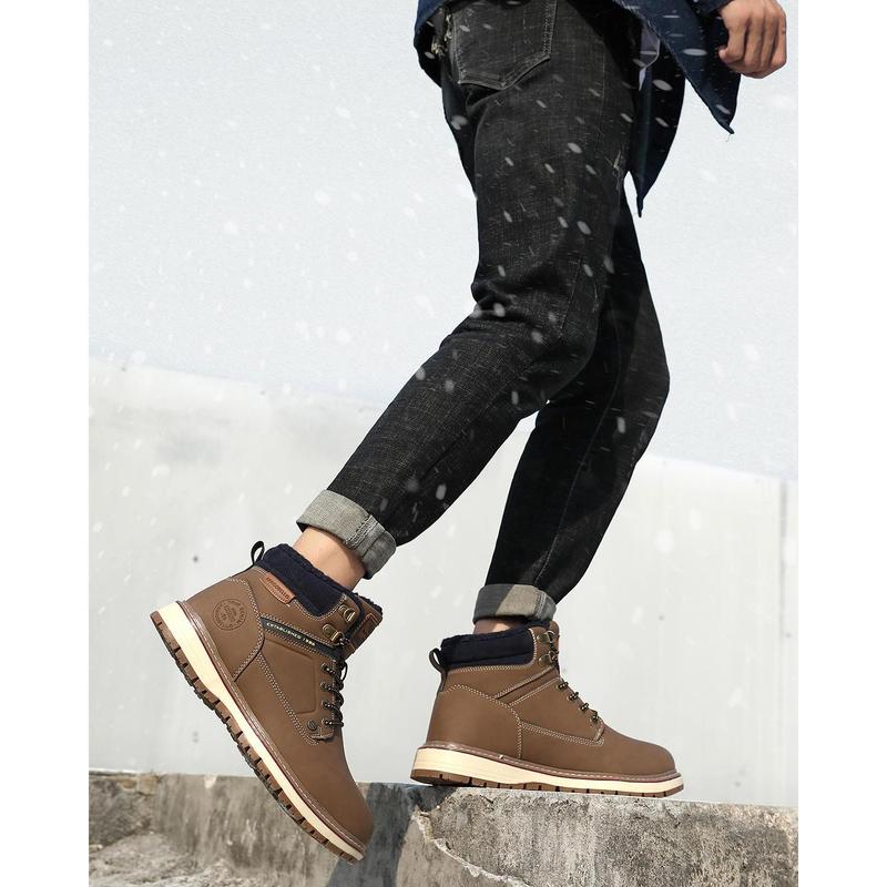 ARRIGO BELLO Winter Boots Martin Boots Boy Fashion Casual Sports Shoes Snow Boots Plus Velvet Warm Outdoor Waterproof Shoes Non-slip Walking Shoes