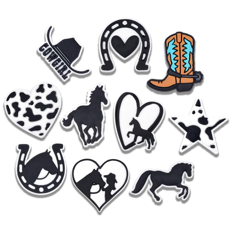 Cowgirl Croc Charms 10PCS PVC Clog Pins Accessories Party Favors Birthday Gifts Holidays Decoration for Boys Women Girls