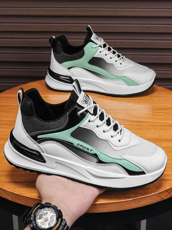 Men's Sporty Lace Up Low Top Sneakers, 2024 New Style Casual Comfortable Breathable Running Shoes, Trendy All-match Sneakers for Daily Wear