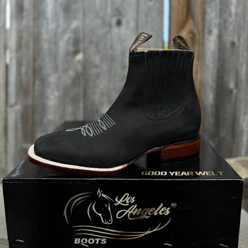 Botines Vaquero Estilo Rodeo Suede Negro